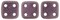 CzechMates QuadraTile 6mm Czech Glass Four Hole Bead, Metallic Suede - Pink